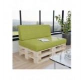 Set of 2 Pallet Cushions, 120x80 cm + 120x40 cm, Lime