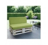 Set of 2 Pallet Cushions, 120x80 cm + 120x40 cm, Lime