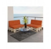 Set of 2 Pallet Cushions, 120x80 cm + 120x40 cm, Orange