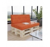 Set of 2 Pallet Cushions, 120x80 cm + 120x40 cm, Orange