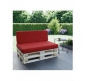 Set of 2 Pallet Cushions, 120x80 cm + 120x40 cm, Red