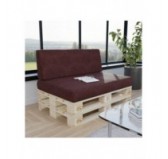 Set of 2 Pallet Cushions, 120x80 cm + 120x40 cm, Violet