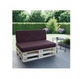 Set of 2 Pallet Cushions, 120x80 cm + 120x40 cm, Violet