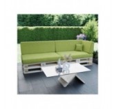 Set of 6 Pallet Cushions, 2x Seat + 2x Backrest + Side Cushion + Deco Cushion, Lime