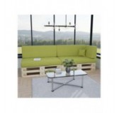 Set of 6 Pallet Cushions, 2x Seat + 2x Backrest + Side Cushion + Deco Cushion, Lime