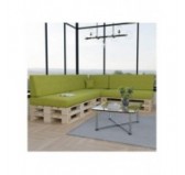 Set of 8 Pallet Cushions, 3x Seat + 3x Backrest + Side Cushion + Deco Cushion, Lime