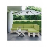 Set of 8 Pallet Cushions, 3x Seat + 3x Backrest + Side Cushion + Deco Cushion, Lime