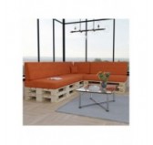 Set of 8 Pallet Cushions, 3x Seat + 3x Backrest + Side Cushion + Deco Cushion, Orange