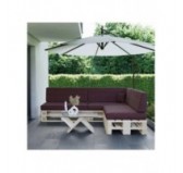 Set of 8 Pallet Cushions, 3x Seat + 3x Backrest + Side Cushion + Deco Cushion, Violet