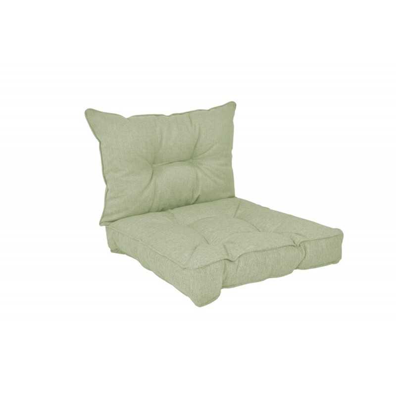 Set of 2 Garden Chair Cushion, Green 40x40 + 50x40