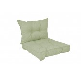 Set of 2 Garden Chair Cushion, Green 50x50 + 50x40