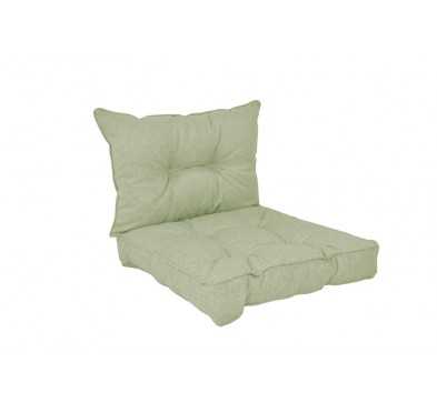 Set of 2 Garden Chair Cushion, Green 60x60 + 60x40