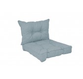 Set of 2 Garden Chair Cushion, Blue 60x60 + 60x40