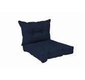 Set of 2 Garden Chair Cushion, Dark Blue 60x60 + 60x40