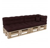 Set of 6 Pallet Cushions, 2x Seat + 2x Backrest + Side Cushion + Deco Cushion, Quilted, Violet