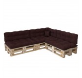 Set of 8 Pallet Cushions, 3x Seat + 3x Backrest + Side Cushion + Deco Cushion, Quilted, Violet