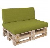 Set of 2 Pallet Cushions, 120x80 cm + 120x40 cm, Lime