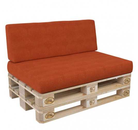 Set of 2 Pallet Cushions, 120x80 cm + 120x40 cm, Orange