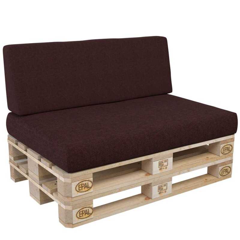 Set of 2 Pallet Cushions, 120x80 cm + 120x40 cm, Violet