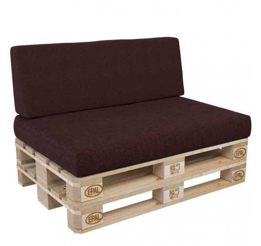 Set of 2 Pallet Cushions, 120x80 cm + 120x40 cm, Violet