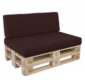 Set of 2 Pallet Cushions, 120x80 cm + 120x40 cm, Violet