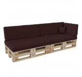 Set of 6 Pallet Cushions, 2x Seat + 2x Backrest + Side Cushion + Deco Cushion, Violet