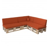 Set of 8 Pallet Cushions, 3x Seat + 3x Backrest + Side Cushion + Deco Cushion, Orange