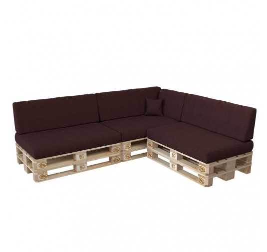 Set of 8 Pallet Cushions, 3x Seat + 3x Backrest + Side Cushion + Deco Cushion, Violet