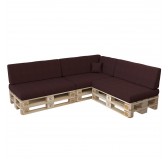 Set of 8 Pallet Cushions, 3x Seat + 3x Backrest + Side Cushion + Deco Cushion, Violet