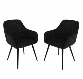 Dining Chairs, Upholstered Chairs, Living Room Chairs, Upholstered Armchairs, 2 Pieces, Black