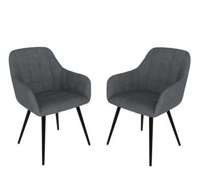 Dining Chairs, Upholstered Chairs, Living Room Chairs, Upholstered Armchairs, 2 Pieces, Anthracite