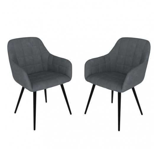 Dining Chairs, Upholstered Chairs, Living Room Chairs, Upholstered Armchairs, 2 Pieces, Anthracite