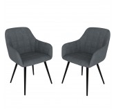 Dining Chairs, Upholstered Chairs, Living Room Chairs, Upholstered Armchairs, 2 Pieces, Anthracite