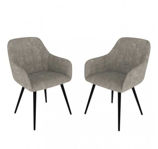 Dining Chairs, Upholstered Chairs, Living Room Chairs, Upholstered Armchairs, 2 Pieces, Grey