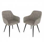 Dining Chairs, Upholstered Chairs, Living Room Chairs, Upholstered Armchairs, 2 Pieces, Grey