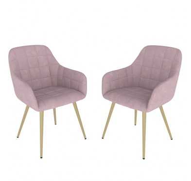 Dining Chairs, Upholstered Chairs, Living Room Chairs, Upholstered Armchairs, 2 Pieces, Pink