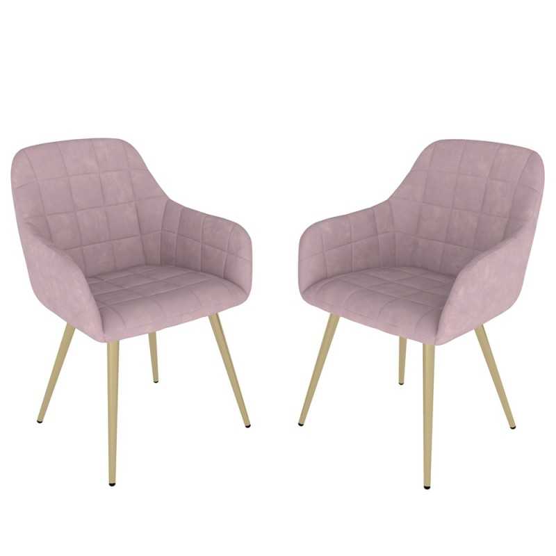 Dining Chairs, Upholstered Chairs, Living Room Chairs, Upholstered Armchairs, 2 Pieces, Pink