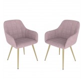 Dining Chairs, Upholstered Chairs, Living Room Chairs, Upholstered Armchairs, 2 Pieces, Pink