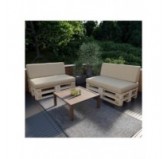 Set of 2 Garden Cushions 120x80 + 120x40 Beige