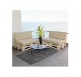 Set of 2 Garden Cushions 120x80 + 120x40 Beige