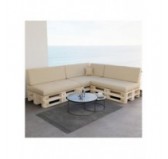 Set of 8 Garden Cushions 120x80 + 120x40 Beige