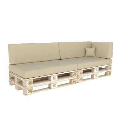 Set of 6 Garden Cushions 120x80 + 120x40 Beige