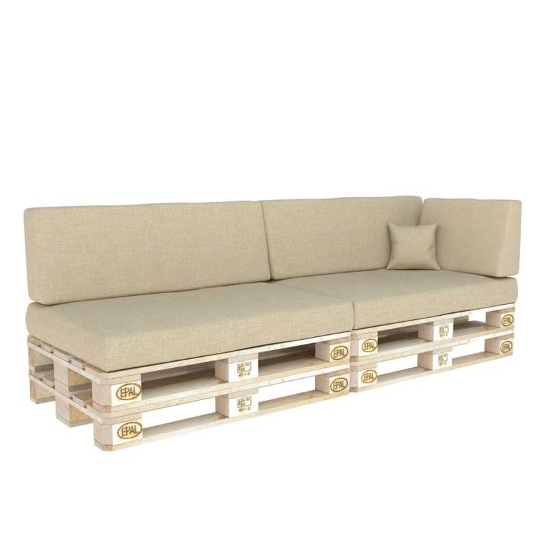 Set of 6 Garden Cushions 120x80 + 120x40 Beige