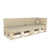 Set of 6 Garden Cushions 120x80 + 120x40 Beige