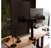 Dual Monitor Arm, VESA-compatible 2 Screens Holder, Articulating Dual Monitor Arm