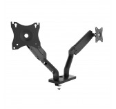 Dual Monitor Arm, VESA-compatible 2 Screens Holder, Gas Spring Adjustment