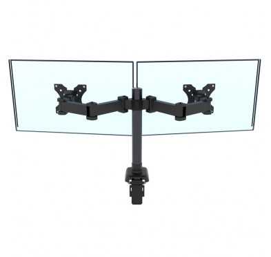 Dual Monitor Arm, VESA-compatible 2 Screens Holder, Articulating Dual Monitor Arm