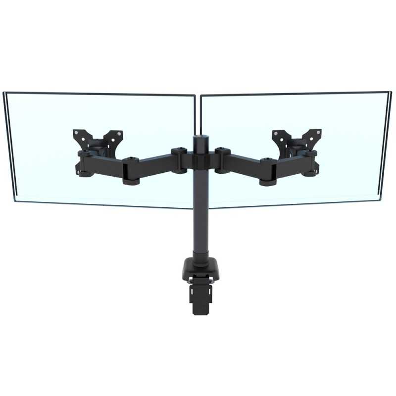 Dual Monitor Arm, VESA-compatible 2 Screens Holder, Articulating Dual Monitor Arm