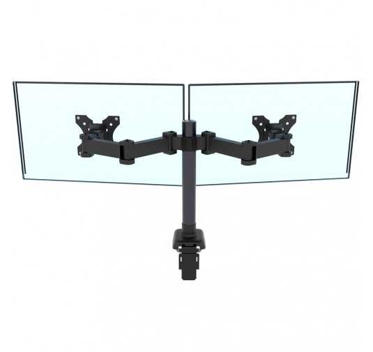 Dual Monitor Arm, VESA-compatible 2 Screens Holder, Articulating Dual Monitor Arm