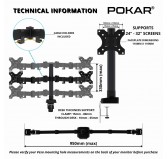 Dual Monitor Arm, VESA-compatible 2 Screens Holder, Articulating Dual Monitor Arm